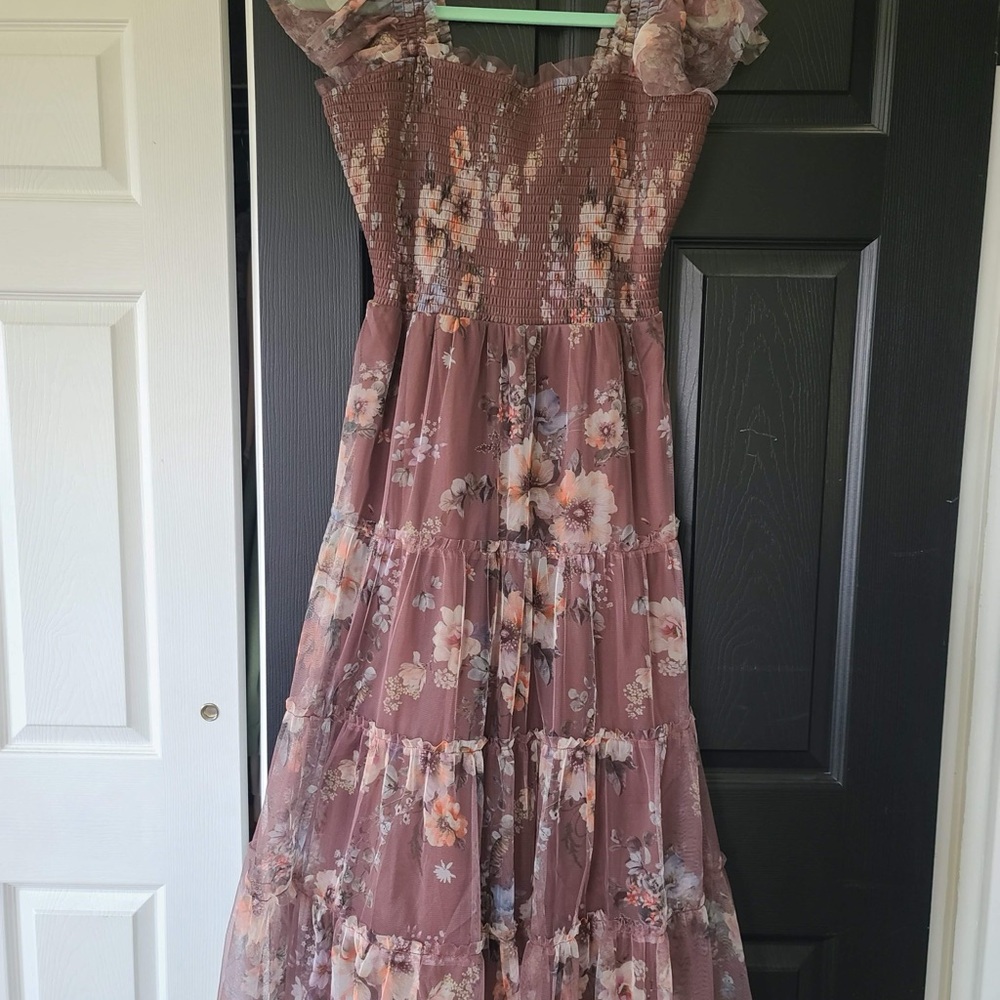 Baltic Born Dusty Rose Floral Midi Dress